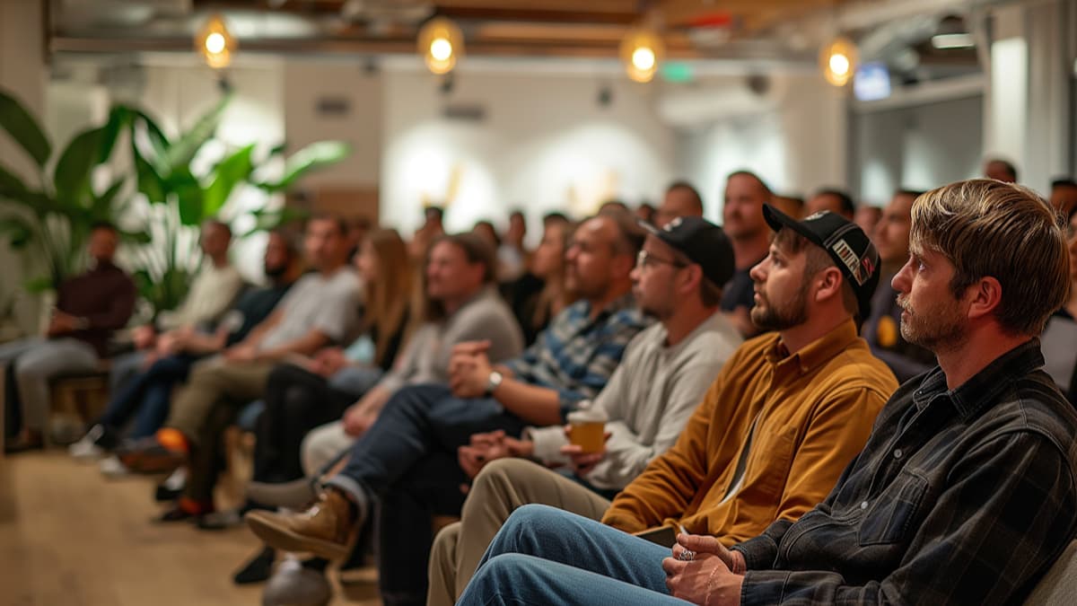 An audience at an AI tools training session